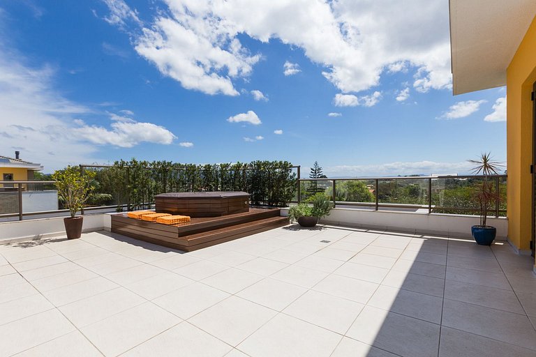 Cobertura com 2 quartos + jacuzzi no Campeche