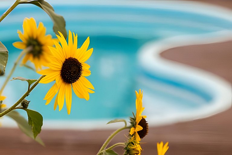 Girassóis de Floripa - piscina e espaço família