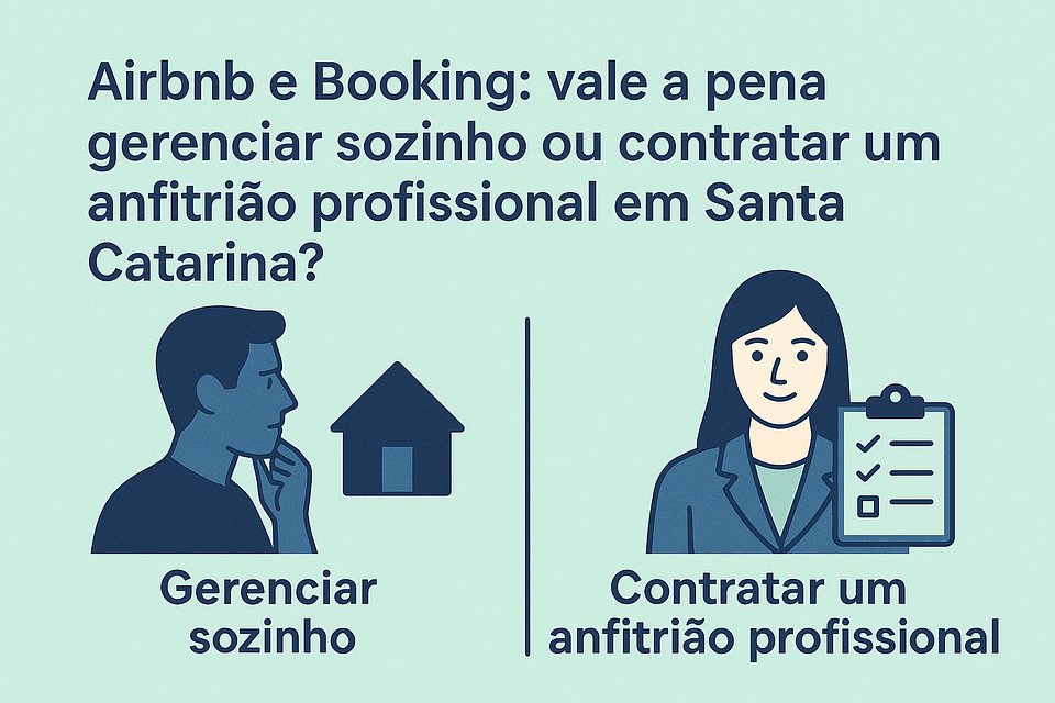 Airbnb e Booking: vale a pena gerenciar sozinho ou contratar um anfitrião profissional?
